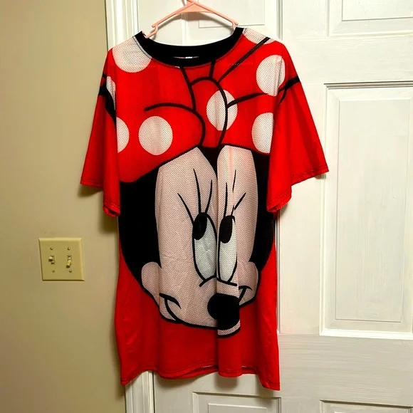 Disney | Dresses | Red And Black Mini Midi Jersey Material T Shirt Dress  Perfect Disney Outfit | Poshmark